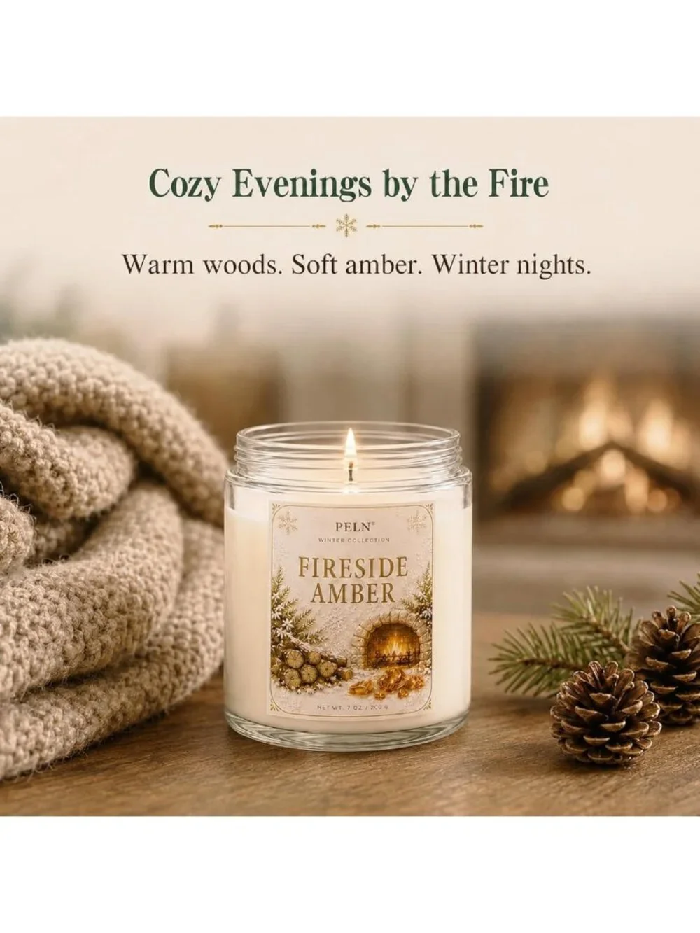 6-Pack Soy Candles Gift Set - 7 oz Winter Christmas Scented Candles for Home